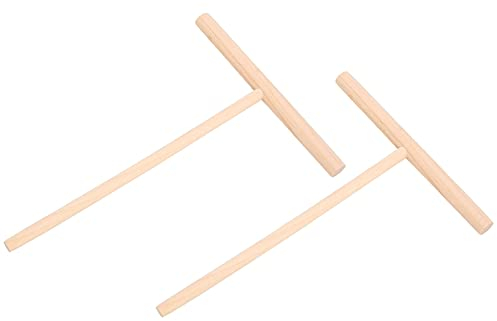 2 Esparcidores de Masa para Panqueques de Madera en Forma de T, Espátula para Esparcir Crepes para Uso en Cocina, Herramienta Redonda de Repostería para Alimentos, para Conchas
