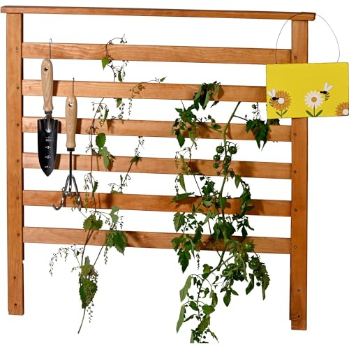 dobar® Rankgitter-Aufsatz aus Holz - Rankgitter für Hochbeet Kubus 2.0-78 x 5 x 78 cm - Braun