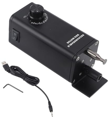 Motor de Asador, Motor de Asador de Aleación de Aluminio de 10 W, Repuesto de Motor de Parrilla Eléctrica Recargable con Control de Velocidad Variable, Compatibilidad Universal
