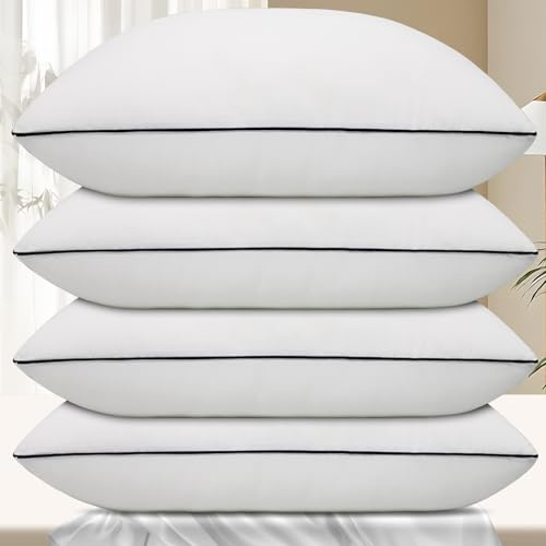 Vorouhals Set di 4 cuscini rinfrescanti per dormire, per dormire, queen size, per chi dorme sulla schiena, sulla pancia o sul fianco, cuscini imbottiti in microfibra alternativa super morbida