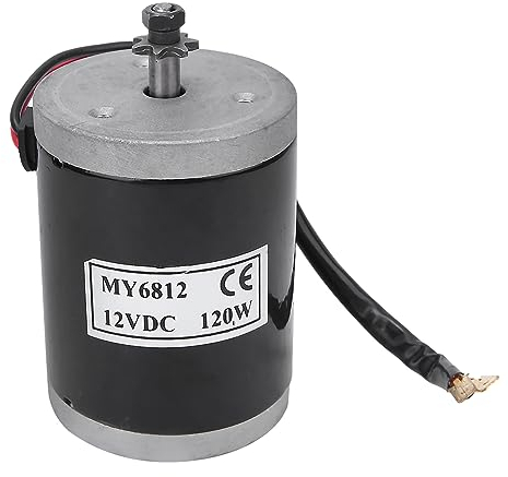 SYH&AQYE Elektrischer Bürstenmotor, MY6812 12 V 120 W Kleiner Bürstenmotor, Magnet-Gleichstrom-Getriebemotor-Zubehör Mit Riemenscheibe Für E-Bike-Elektroroller