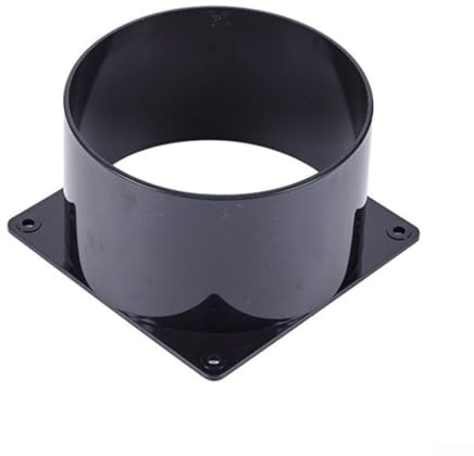 Conector de brida, conector de brida de pared ABS para conductos de aire, junta de brida inferior cuadrada de ventilador de aire fresco para tubos de 75 mm, 100 mm, 120 mm (120 mm)