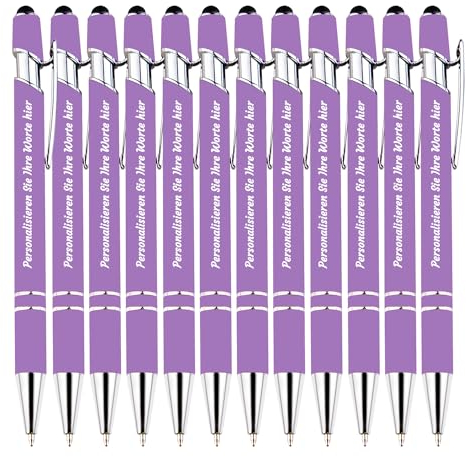 0,5 mm Kugelschreiber mit individueller Gravur, hochwertiger Namensstift aus Metall, personalisierter 2-in-1-Touch-Stift, bis zu 300 Kugelschreiber für Geschäftliche Abschlussfeiern Hochzeiten, 120Stk