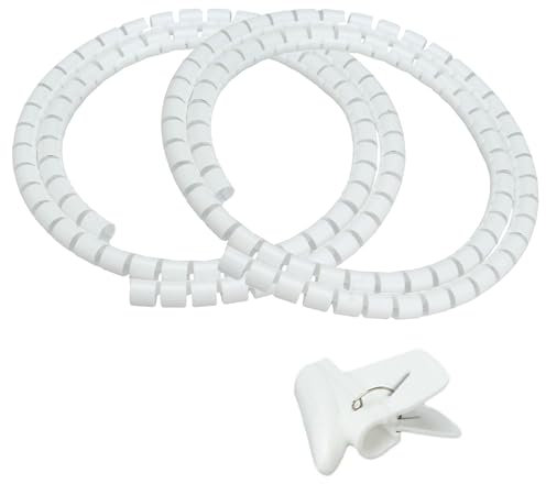 Kabelbündel, flexibel, erweiterbar, Kabel-Organizer, Spiralschlauch, 25 mm, Weiß, 2 Stück
