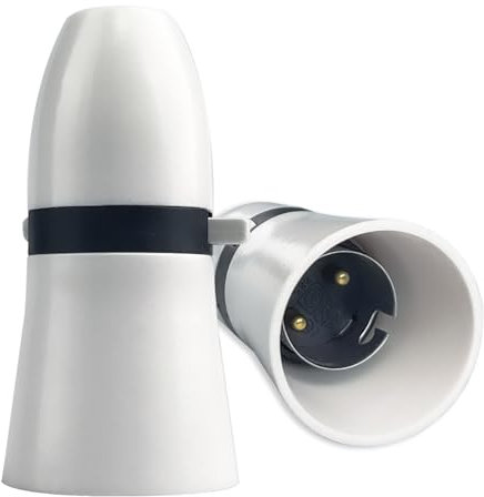 SCNNC White Pendant Bayonet B22 Standard Switch Light Lamp Holder, Switched Lamp Holder 10MM Thread Entry, B22 BC Bayonet Cap Lamp Holder for Ceiling Lamp, Chandelier, Pack of 2