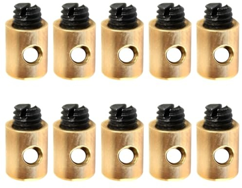 GXGM 10 Pièces Câbles et gaines de frein vélo,Serre Cable,Serre-câble d'accélérateur universel en laiton, serre-fil de moto, 5x6mm, adapté aux scooters et accélérateurs de moto