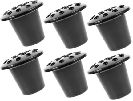 Levemolo 6piezas Soporte De Flores De Cementerio De Plástico con Base De Loto De Decoración Elegante para Día Muertos y Ceremonias Conmemorativas Color Negro