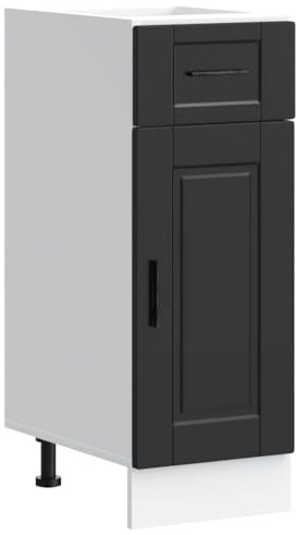 vidaXL Kitchen Base Cabinet Porto Black Engineered Wood, sink base cabinet, base kitchen cabinet with drawer, sink base unit