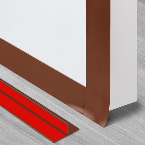 Türdichtung Selbstklebend Zugluftstopper für Türen Fenster 3 Meter Dichtungsband tür Wetterschutz Gegen Insekt Ideal Auch als Schalldichter Wasserdichter Staubdicht (Brown, 3Meter)