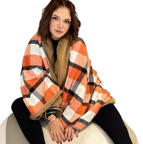 Xclusive Line by LIBER Home Kuscheldecke mit Ärmeln 150x105cm, warme Decke zum Anziehen, kuschelige Plüschdecke mit Teddy Fleece