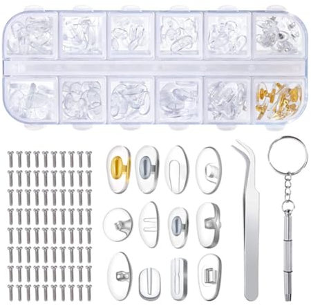 Cpolebev Eyeglass Nose Pads Eyeglass Replacement Kit Soft Jelly-Like & Air Chamber Silicone Nose Pads