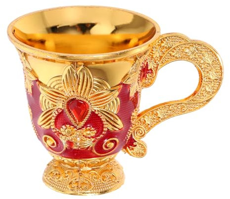 Veemoon Mini Gobelet Doré Coupe à Vin pour Liqueur Métal Gobelet De Cérémonie avec Décoration Mini Coupe à Vin pour