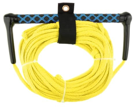 KiBcsLic Wasserskiseil, Kneeboard mit Griff, Schleppgurt, Wakeboard Schleppseil, 23 M, für Kneeboard, Wasserski Zubehör, Gelbes Seil