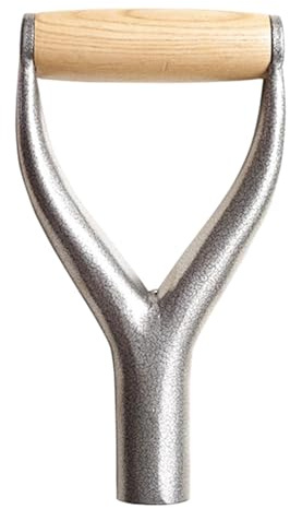 Shovel Handle – Ergonomic Spade Handle | Durable Shovel Replacement | Effort-Saving Metal Wood Anti-Rust Replacement Part Ideal for Garden Tools, Yard Work & Heavy-Duty Use