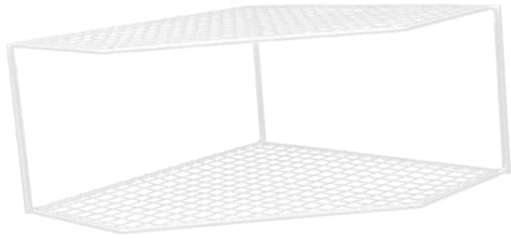 MUELODSIC Kitchen Pan Rack Corner Shelf Stand Double Tier Iron Pot Organizer Draining Function White 18cm Height Tabletop Storage for Sink and Cabinet