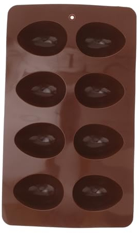 Toyvian Cavity Easter Egg Silicone Baking Mould for Chocolate Candy Cupcake Jelly Ice Cube Tray Flexible Food-Grade Silicone Easy Clean Coffee Color Oven and Microwave Safe for DIY Baking