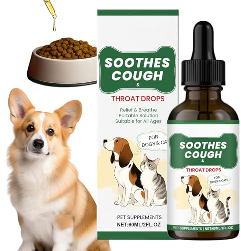 Soppressore Della Tosse Per Cani | Integratore 60ml In | Liquido Per La Cura Del Corpo Ad Assorbimento Rapido Per Gatti E Cani - Mattina Sera Pasti a Casa e in Viaggio