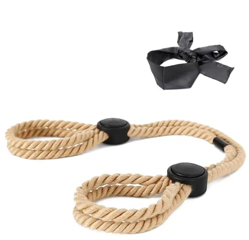 Hamprep Bondage Yoga Strap & Blindfold Set Interaktiv hampa-silke hudvänlig blackout-kombination