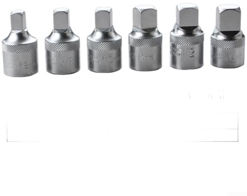 Juego de 6 llaves de vaso de cabeza cuadrada de 1/2 unidad para cárter de aceite y drenaje de transmisión en sistemas automotrices estándar
