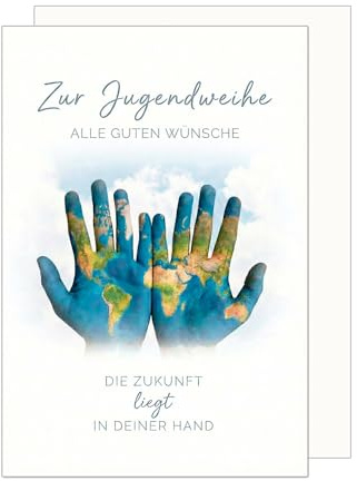 Edition Seidel Premium Glückwunschkarte zur Jugendweihe mit Umschlag. Jugendweihekarte Karte Grußkarte Spruch Sprüche Mädchen Junge Jugendliche Hände originell Zukunft Wünsche (JW153 SW026)