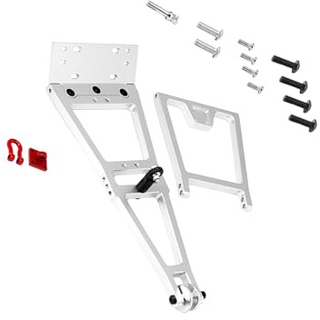 LIXSAZSE Robust RC Winch Double Stent Truck Tow Crane Arm Upgrade Kit Enhances Utility And Performance Of 1/10 Scale Crawler RC Winch Double Stent Truck Tow Crane Arm Wrecker, Silver