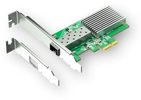 Xike 10G SFP+ Netzwerkkarte, PCIe 4.0 x1, RTL8127ATF – für PC & Server | Schnelle 10GbE-Datenübertragung Ideal für Desktop-PCs, Workstations und Server Compatible with PCI Express X1, X4, X8, X16