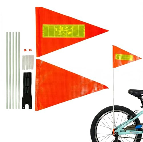 Fahne Fahrradanhänger, 2 Stück dekorative Fahrrad-Flaggenanhänger, Kinderfahrrad-Fahnen, reflektierende Fahrradfahnen, verstellbare Fahrradflaggen, Kinderfahrrad-Warnfahnen und Fahrrad-Banner.