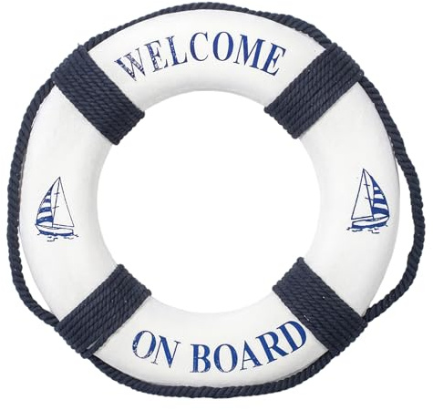 Sjfbebsy Rettungsring-Ring, mediterrane nautische Wanddekoration mit Seil, Wanddekoration, 40 cm, nautisch