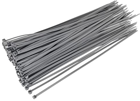 Cable Ties Strong Grey/Silver Ideal for Wheel Trims Various Sizes & Quantities 300 x 4.8mm Pack of 100