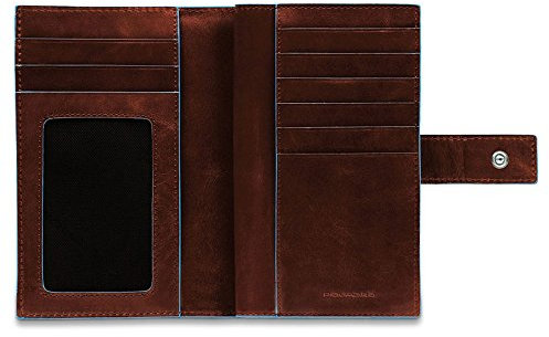 Piquadro Blue Square Portamonete con 12 Alloggiamenti per Carte di Credito, 16 cm, 0.54 litri, Mogano