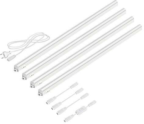 parlat LED Unterbau-Leuchten Rigel, je 87,3cm, mit Schalter, je 1002lm, warm-weiß, 4er Set