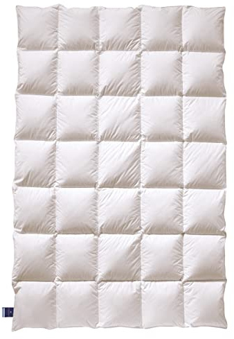 billerbeck Daunendecke | Belvedere | 135 x 200 cm | 100 % Daunen | mittlere Wärmestufe | Jacquard-Satin-Bezug