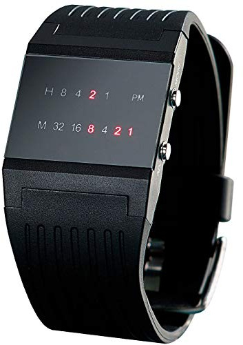 MostroMania - Orologio da Polso Binario con LED - Tempo in Formato Binario - Orologio con Ore e Minuti - Pila Inclusa - Accessorio Ad Hoc per Matematici - Idea Regalo di Natale - Regali Originali