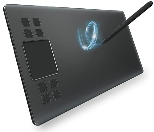 Graphics Tablet, VEIKK A50 Drawing Tablet 1 Touch Panel 8 Buttons 10 × 6 Inch Digital Art Drawing Pad with Stylus Pen 8192 Levels Electronic Writing Tablet for Laptop PC for Android Mac OS Windows