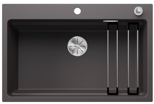 BLANCO ETAGON 8 – Évier de Cuisine en Granit pour Meubles Bas de 80 cm de Large – SILGRANIT – Gris – 525178