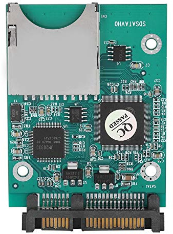ASHATA Memory Card Adapters, 22MB/s Fast Transmission SD/SDHC/SDXC/MMC Memory Card to 2.5in 7+15P SATA Converter Adapter Suitable for DOS, 98SE,Me, 2000,XP and Vista,Linux,MAC OS.