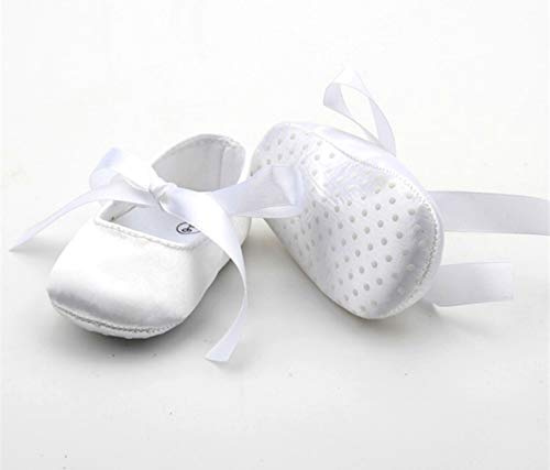 Zapatillas Bailarinas Neonadas Blancas Clásicas o con Cristales de estrás, Zapatos de Bebé Luxury, Bautizo, Boda, Cumpleaños, Nacimiento Brillabenny 6-12 Mesi con Strass Bianco