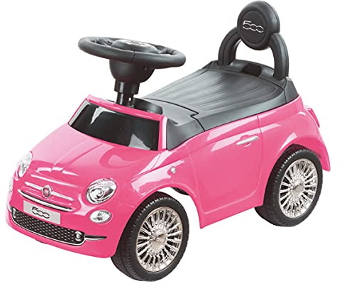 TURBO CHALLENGE - FIAT 500 - Lauflernhilfe - 119106 - Freilauf - Rosa - Max. 25 kg - Kunststoff - Batterien Nicht enthalten - Kinderspielzeug - Geschenk - Ab 12 Monaten