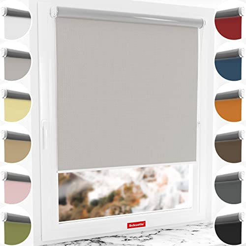 Schuette® Verdunkelungsrollo ohne Bohren/mit Bohren 2in1 ● Thermo Rollo Kollektion: Foggy Morning (Grau) ● 70 x 130 cm (Breite x Höhe) ● Suprafix Klemmrollo = Klemmfix 2.0 ● 60s Montage mit Video