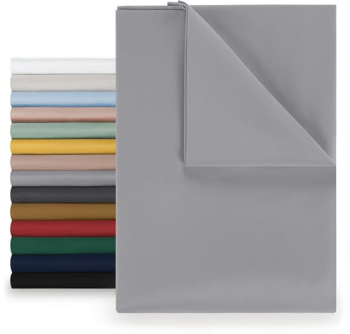 Blumtal® Basic Betttuch 320x275 cm für Matratzen 200x200 cm - Bettlaken ohne Gummi - Oeko-TEX zertifiziertes Betttuch ohne Gummizug - Leintuch aus gebürstetem Microfaser - Bettlaken 200x200 in Grau