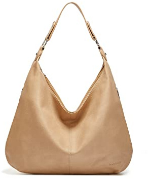 Ashioup Hobo Taschen fr Damen, weiches PU-Leder, lockere Schultertasche, Geldbrse mit Reiverschluss