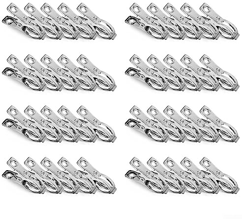 Metall-Klemmen für Gewächshaus, 40 Stück, Gartenclips, Gewächshaus, Edelstahl, Gewächshaus-Clips