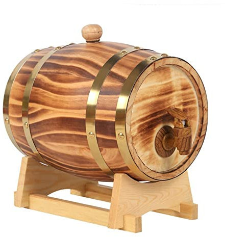 Weinfass Eichenfass Fassungsvermögen 1.5L/3L/5L/10L/20L/25L/30L/50L Eichenfass Holzfass Weinfass Whiskyfass Zum Aufbewahren Von Whiskey，Bier，Wein，Bourbon，Brandy，Scharfer Sauce & Mehr（Holzfa(Size:30L)