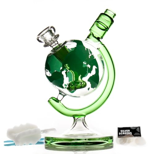 Green Bongs Glass Bong with Tornado percolate,Green Water Bongs with 14.5mm Bong Bowl Height 25cm Weight 400g Glass Pipe for Smoking Hookah Bongs Oil Rig Smoking Pipe Nicotine free