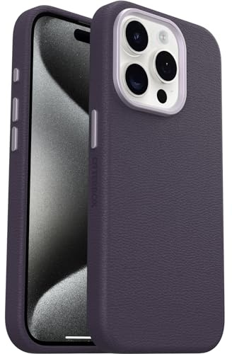 OtterBox Symmetry Series Cactus Leather MagSafe Hülle für iPhone 15 Pro, stoßfest, sturzsicher, dünne Schutzhülle, 3X mehr Stürze als nach Militärstandard, Lila