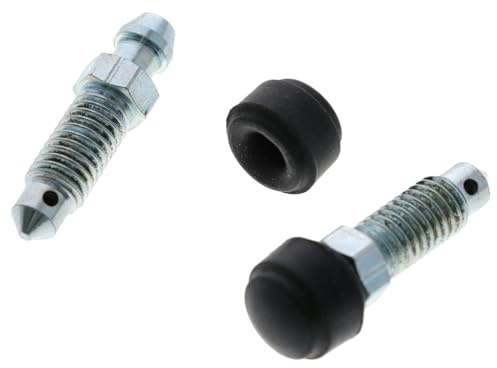 2X Bremssattel Entlüfterschraube Entlüftungsventile M8x1.25x35.5 mm SW9 für Mercedes Volvo VW Daewoo mit Kappen