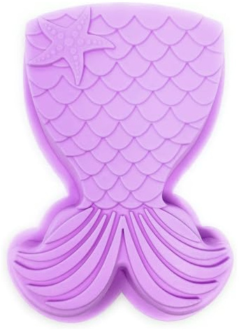 Stampo per Torta Sirena Grande,Viola Stampi in Silicone Grande Sirena Stampo Per Coda Di Sirena Fondente Stampi per Ragazze Bambini Sirena Tema Festa di Compleanno Torta Budino Cioccolato Muffin