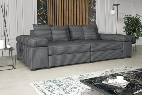 Fun Möbel Big Sofa Couchgarnitur Megasofa Riesensofa Arezzo in Stoff Tilia (Dunkelgrau)