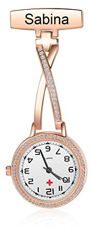 lorajewel Personalisierte Krankenschwester Uhren mit Namen Taschenuhren für Damen Mit Clip Geschenk zum Tag der Krankenschwestern Armbanduhr