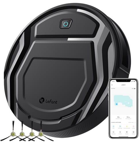 LEFANT Saugroboter M210P, Hindernisvermeidung Staubsauger Roboter, Roboterstaubsauger mit APP Steuerung, Leise Staubsaugerroboter Kompatibel mit Alexa, Ideal für Tierhaare, Teppiche, Hartböden
